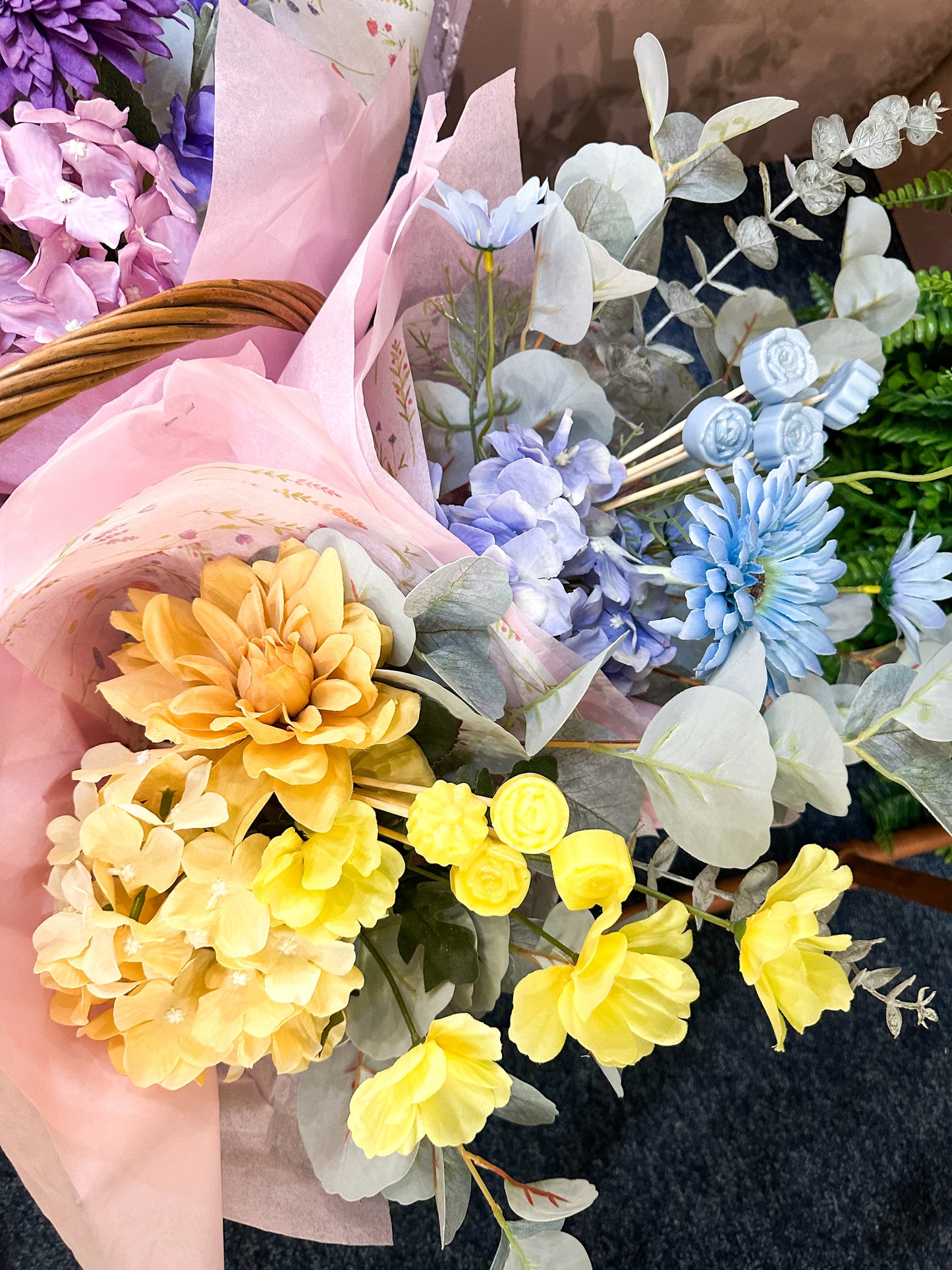 Faux Flower & Wax Bouquet