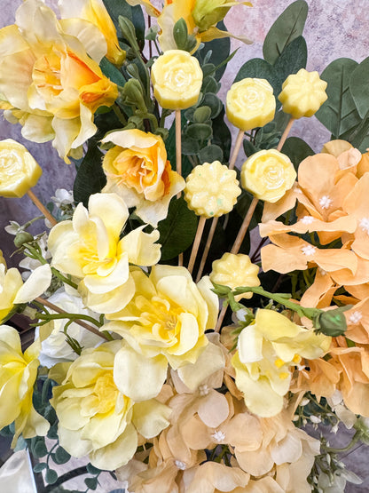 Faux Flower & Wax Hat Box