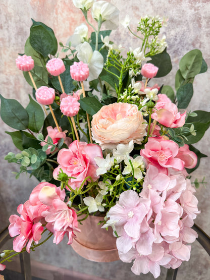 Faux Flower & Wax Hat Box