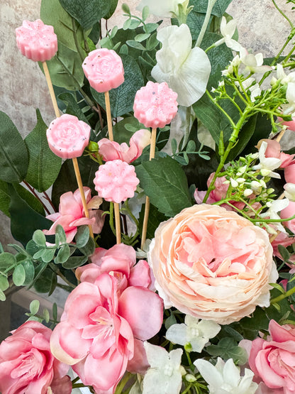 Faux Flower & Wax Hat Box