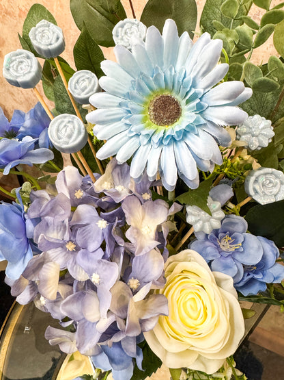 Faux Flower & Wax Hat Box