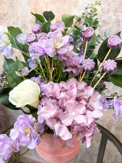 Faux Flower & Wax Hat Box