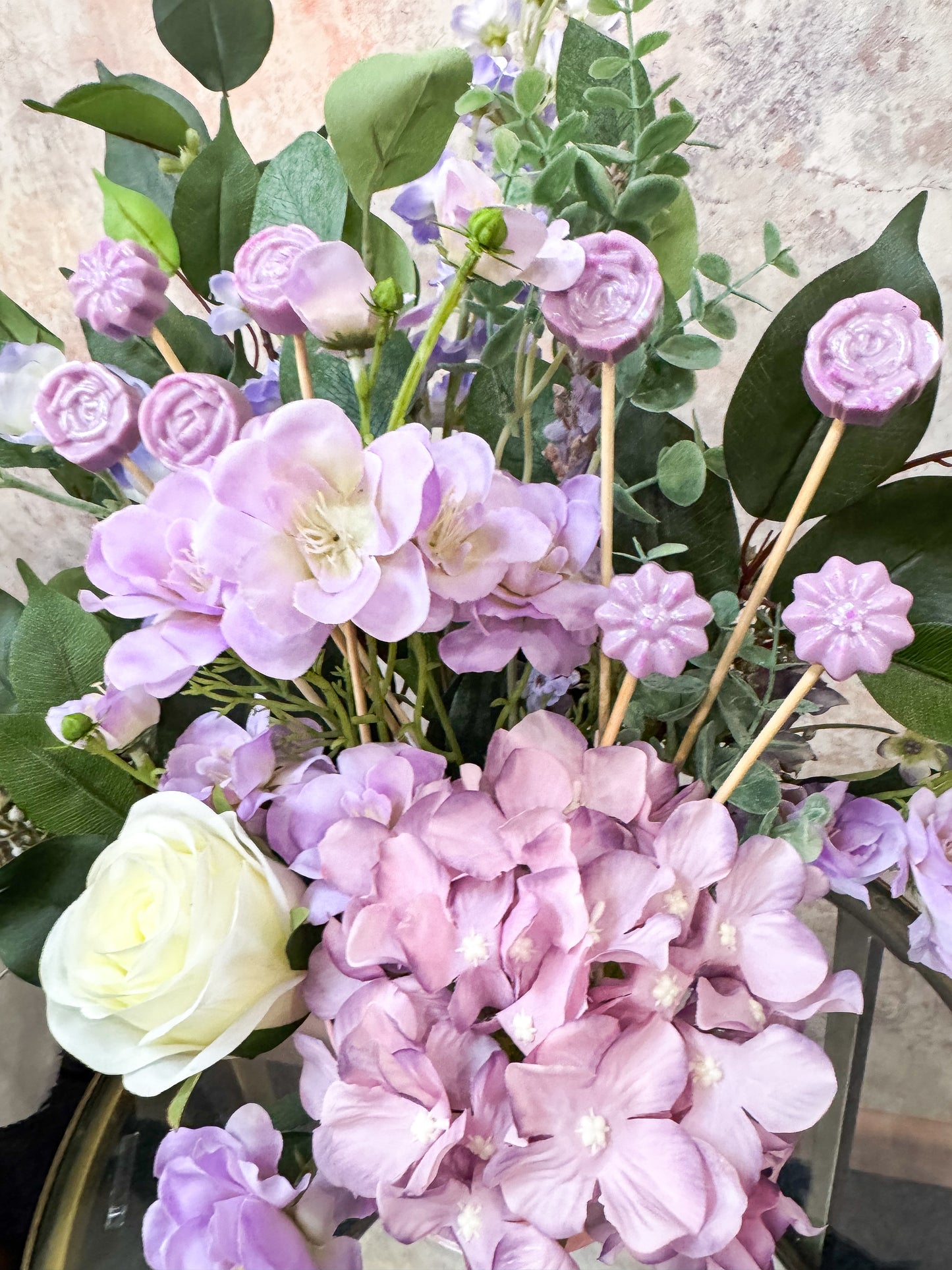 Faux Flower & Wax Hat Box