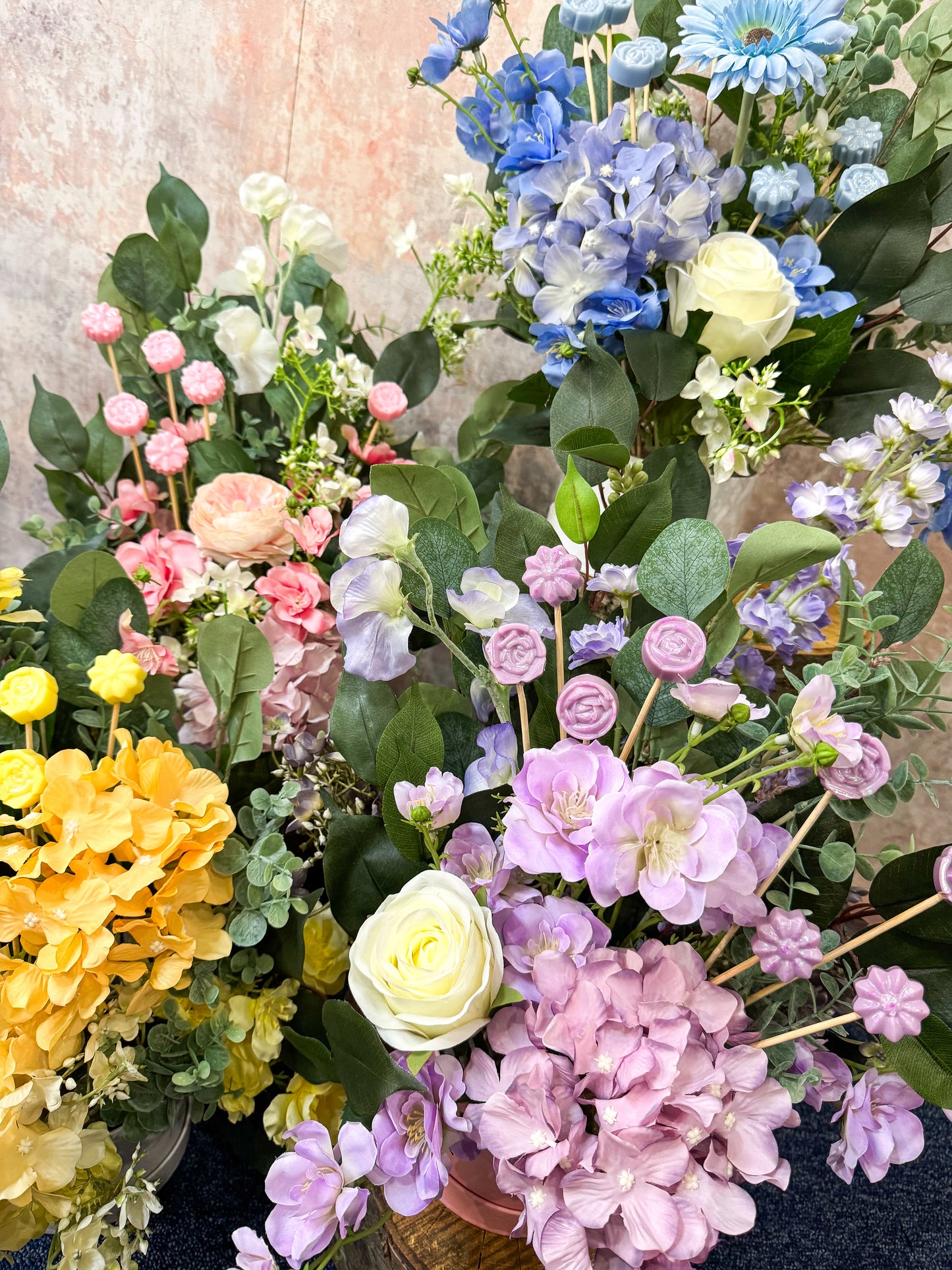 Faux Flower & Wax Hat Box