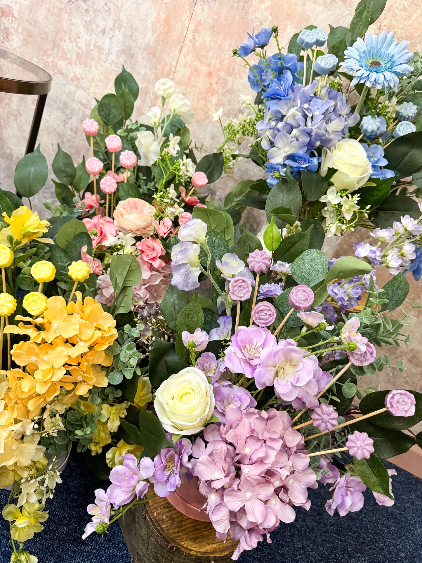 Faux Flower & Wax Hat Box