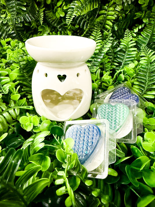 White Heart Wax Melt Burner