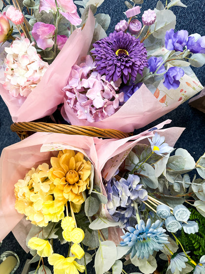 Faux Flower & Wax Bouquet